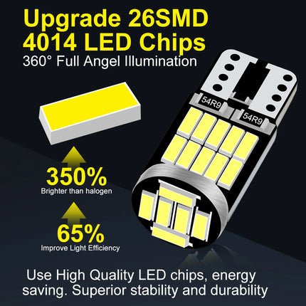 T10 White LED Car Bulbs