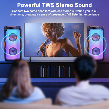 Portable Karaoke Speaker with LED Lights
