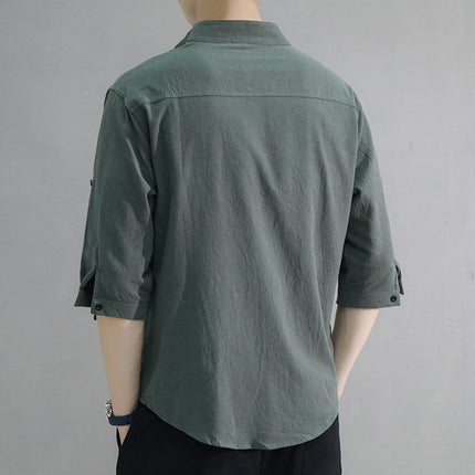 Men’s Stand-Collar Casual Shirt