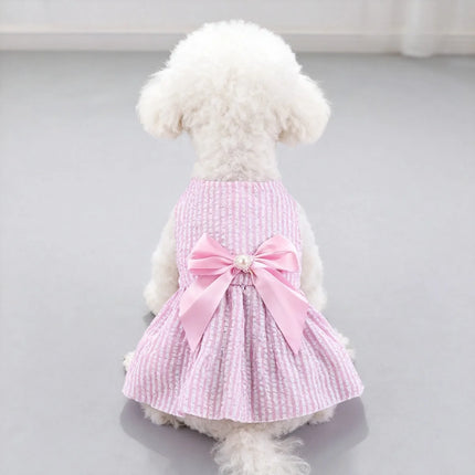 Striped Bow Pet Princess Dress