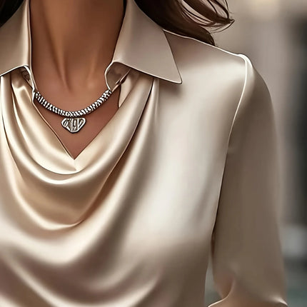 Women's Plus-Size Satin Blouse