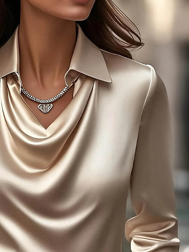 Women's Plus-Size Satin Blouse
