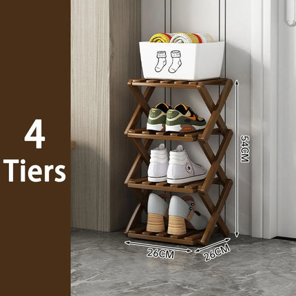 Foldable Bamboo Shoe Rack