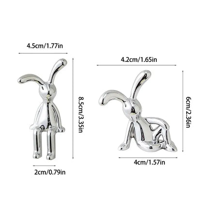 Long-Eared Rabbit Decorative Figurine Set
