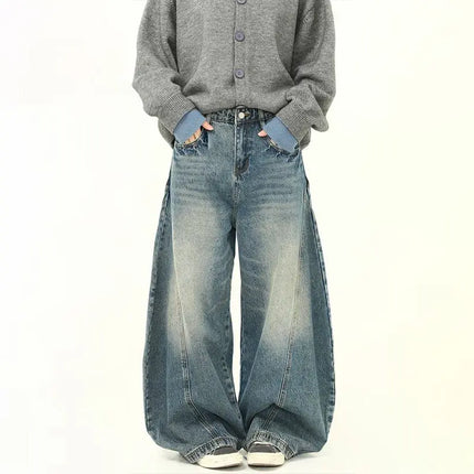 Men’s Black Loose Wide-Leg Jeans