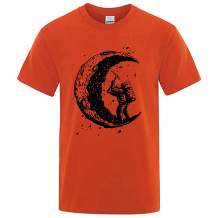 Men's Moon Print Cotton Blend T-Shirt