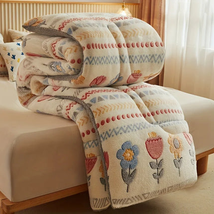 Thick Flannel Fleece Winter Quilt