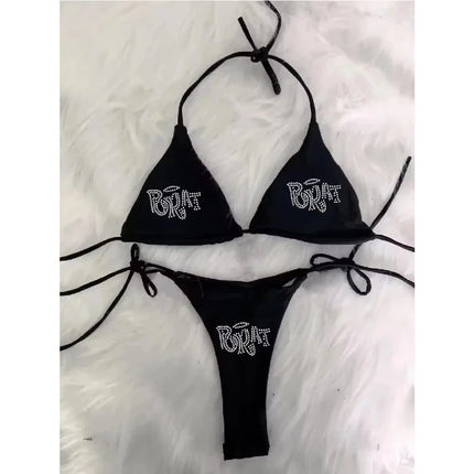 Y2K Rhinestone Bikini Set