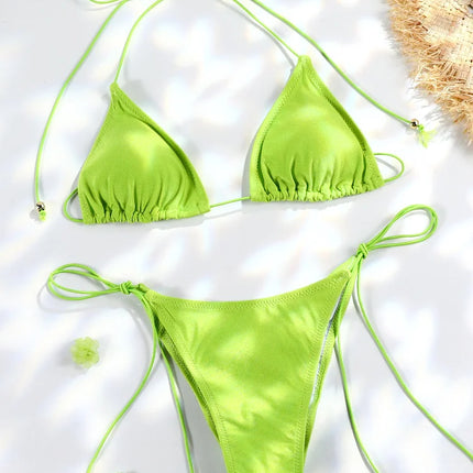 Triangle Thong Bikini Set