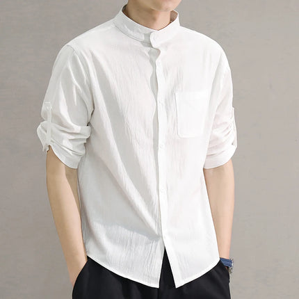 Men’s Stand-Collar Casual Shirt