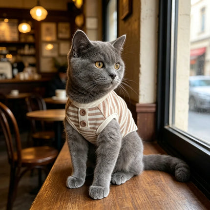 Striped Knitted Pet Vest