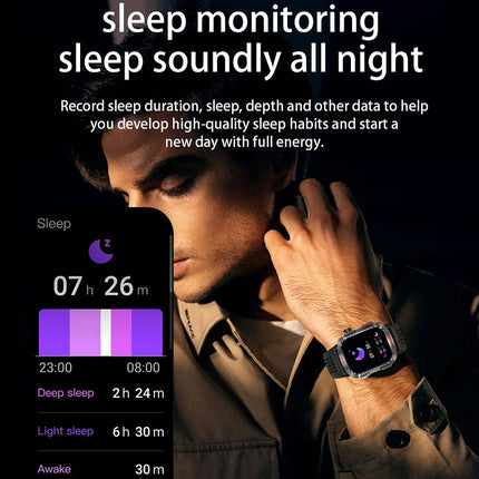 NNEOBA LED Flashlight Smart Watch Black