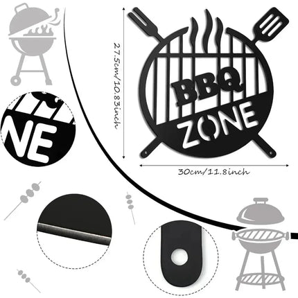 Rustic Metal BBQ Wall Sign