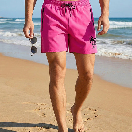 Men's Palm Tree Print Board Shorts