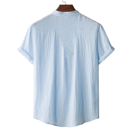 Men's Cotton Linen Henley T-Shirt