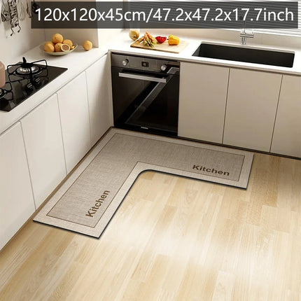 L-Shaped Non-Slip Absorbent Floor Mat