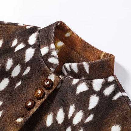 Women's Leopard Print Fur Jacket