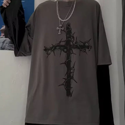 Men's Gothic Printed Long Sleeve T-Shirt