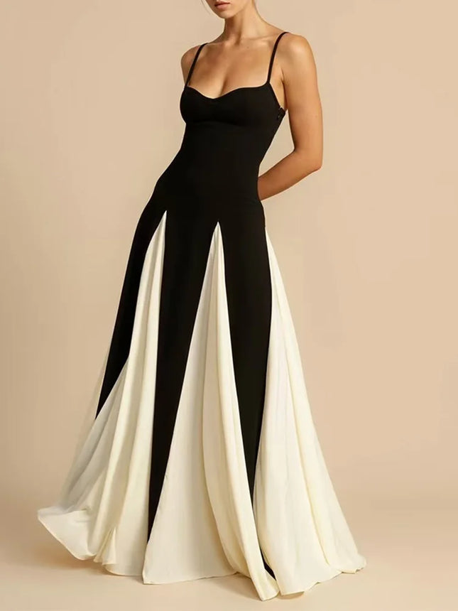 Elegant Splice Slip Maxi Dress