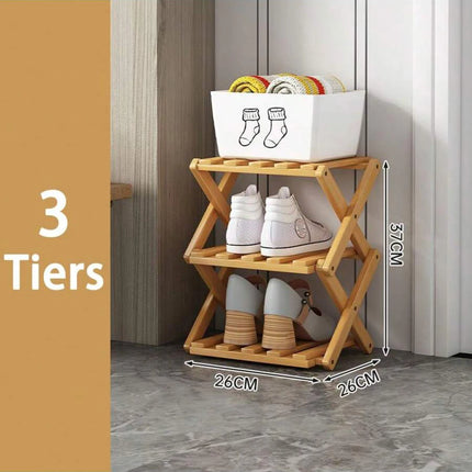 Foldable Bamboo Shoe Rack