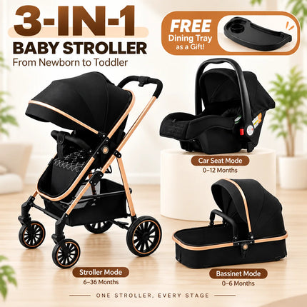 3-in-1 Lightweight Baby Travel System