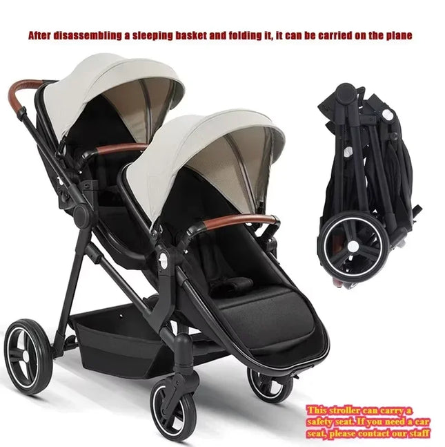 Foldable Convertible Twin Baby Stroller