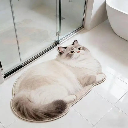 Cat Design Diatomite Bath Mat