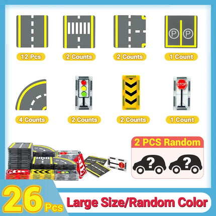 Magnetic Road Construction Building Blocks Set for Kids