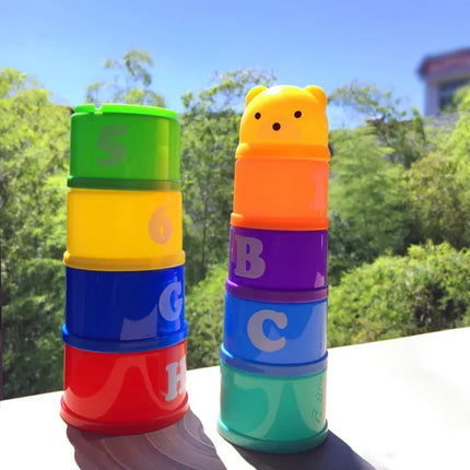 Rainbow Stacking Cups and Color Sorting Game for Kids