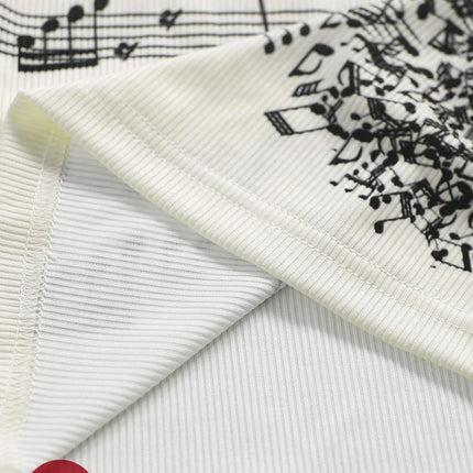 Women's Off-Shoulder Musical Note Top