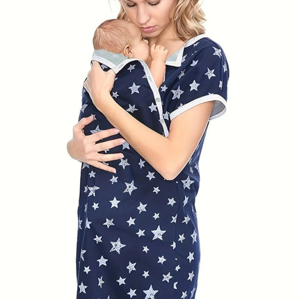 Printed Maternity and Nursing Dress
