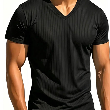 Men's Ribbed V-Neck T-Shirt