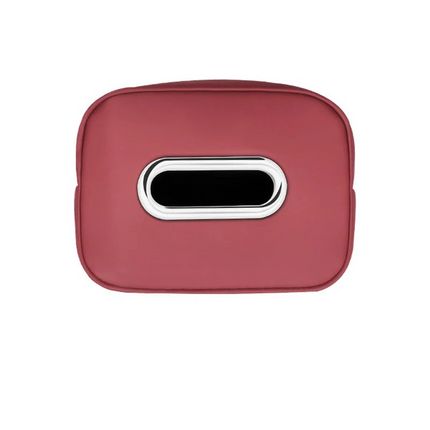 Leather Car Tissue Organizer Storage Bag–Multi-Position Holder Red