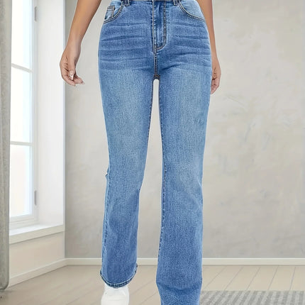 High-Waist Wide-Leg Denim Pants