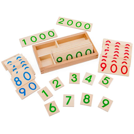 Wooden Montessori Number Learning Cards for Kids