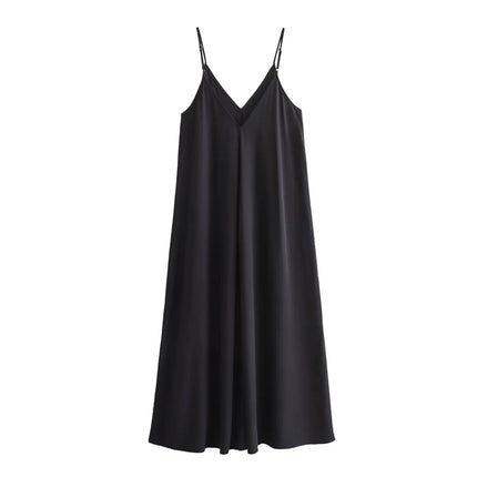 Draped Backless Slip Maxi Dress