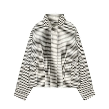Women's Cropped Plaid Bomber Jacket