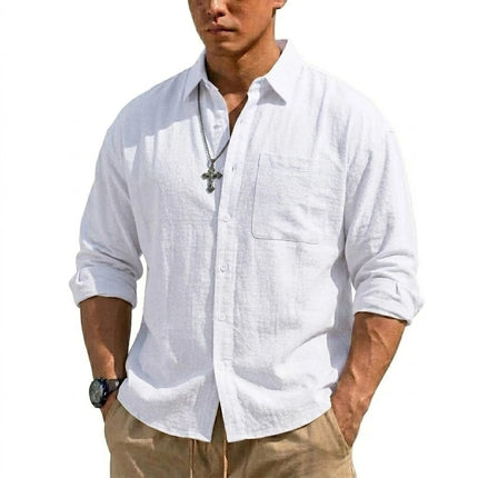 Men’s Long-Sleeve Linen Shirt