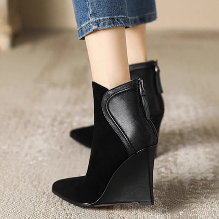 Women's Pointed-Toe Wedge Ankle Boots