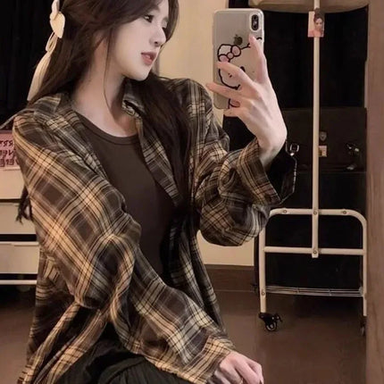 Women's Oversized Plaid Shirt