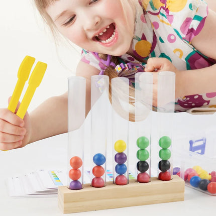 Color Sorting Beads and Test Tube Educational Game for Kids