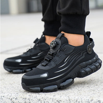 Men's Black Lightweight Steel Toe Safety Sneakers