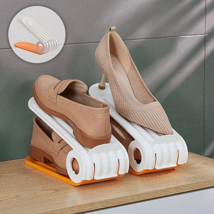 10-Piece Adjustable Double-Layer Shoe Rack