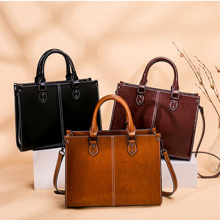 Leather Tote Shoulder Bag