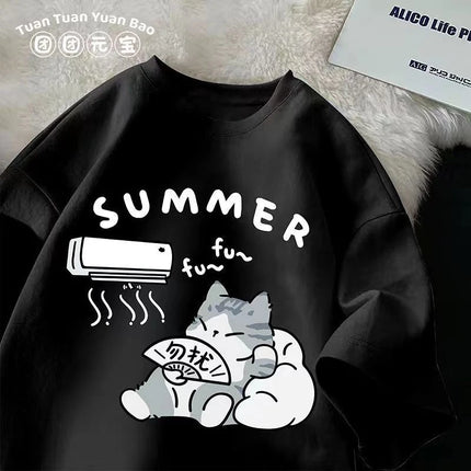 Unisex Oversized Kitten Print T-Shirt