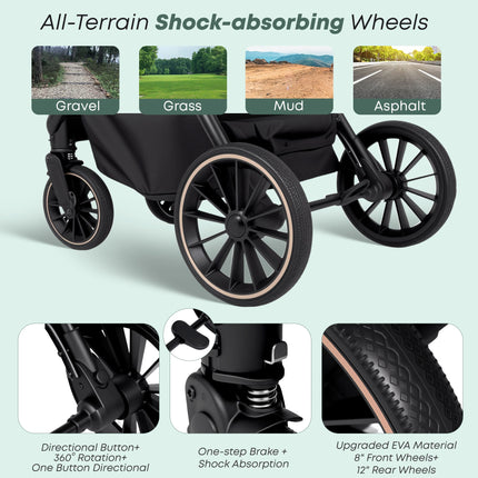 2-in-1 Lightweight Baby Stroller