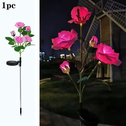 Solar Rose Flower Garden Light