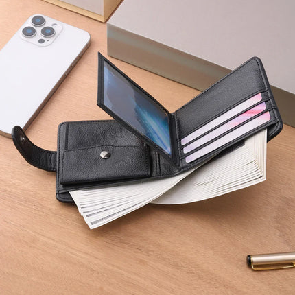 Slim Zipper Leather Wallet