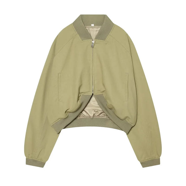 Women's Cropped Varsity Bomber Jacket