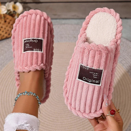 Warm Corduroy Winter Slippers